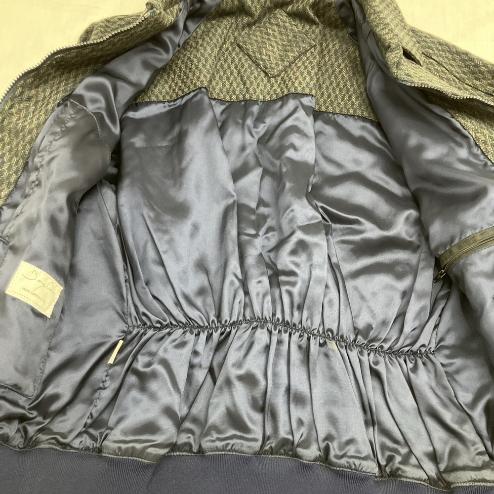 Vintage Traditional 1980's 80's Wool Clay Jacket Full Zip Blue See Measurements - Picture 8 of 11